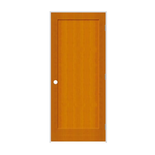 Trimlite 30" x 80" x 1-3/8" Fir 1-Panel Interior Shaker 7-1/4" LH Prehung Door with Brushed Chrome Hinges 2668fir8401LH26D714 - main